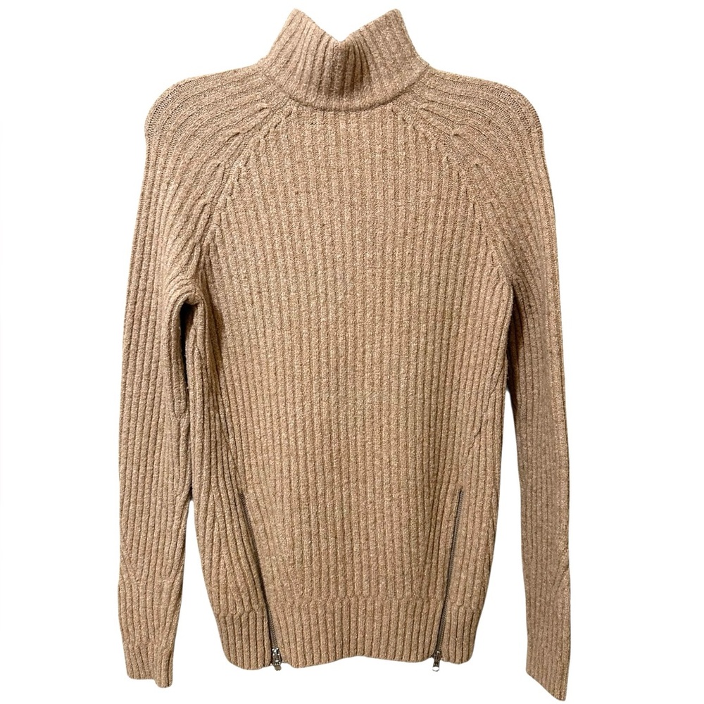 ABERCROMBIE & FITCH mocha tan wool blend mock neck sweater size XS